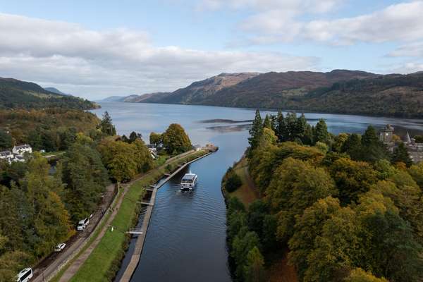 Aerial View of Loch Ness & the Caledonian Canal